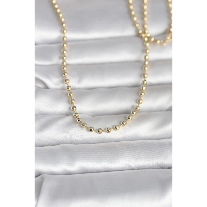 CM 14K Gold Renk Top Zincirli Model 60 cm Kadın Kolye 5886