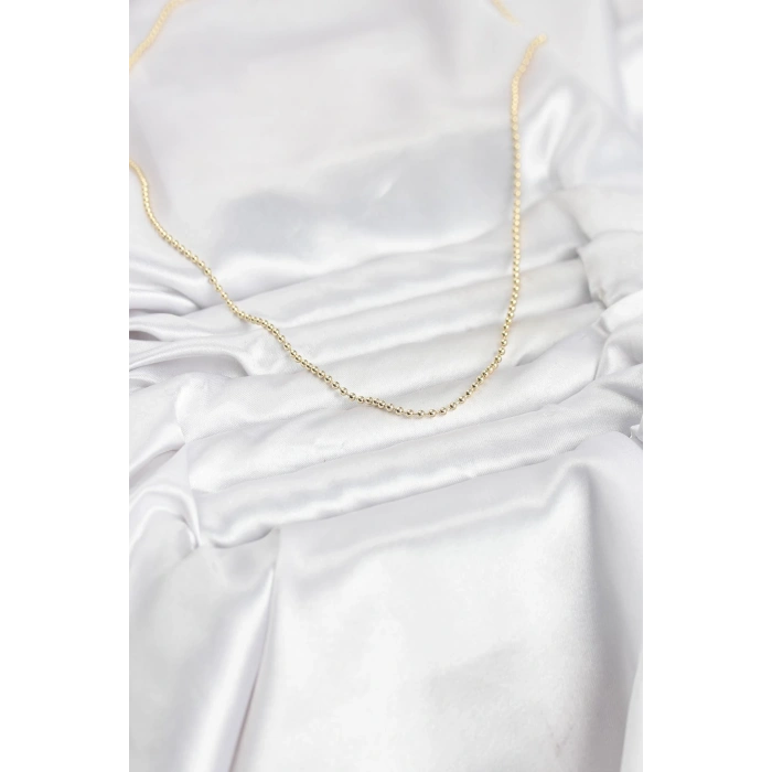 CM 14K Gold Renk Top Zincirli Model 60 cm Kadın Kolye 5886