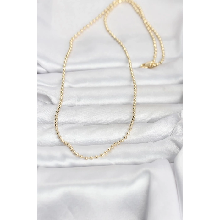 CM 14K Gold Renk Top Zincirli Model 60 cm Kadın Kolye 5886