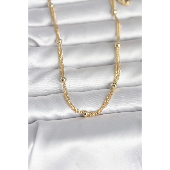 CM 14K Gold Renk Topçuk Model 60 cm Kadın Kolye 5886