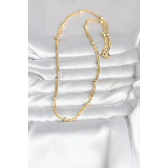 CM 14K Gold Renk Topçuk Model 60 cm Kadın Kolye 5886