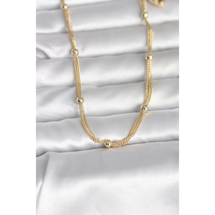 CM 14K Gold Renk Topçuk Model 60 cm Kadın Kolye - TJ-BKO10992