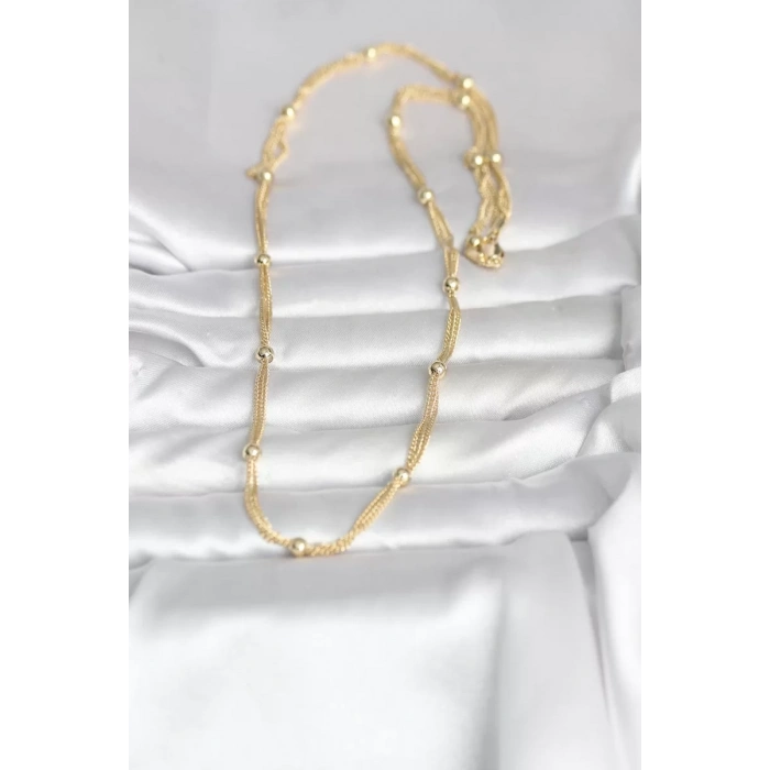 CM 14K Gold Renk Topçuk Model 60 cm Kadın Kolye - TJ-BKO10992