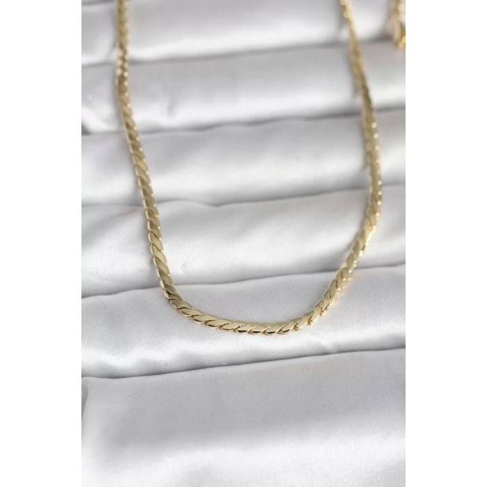 CM 14K Gold Renk Yassı Model 60 cm Kadın Kolye - TJ-BKO10994