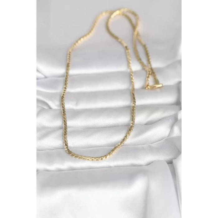 CM 14K Gold Renk Yassı Model 60 cm Kadın Kolye - TJ-BKO10994