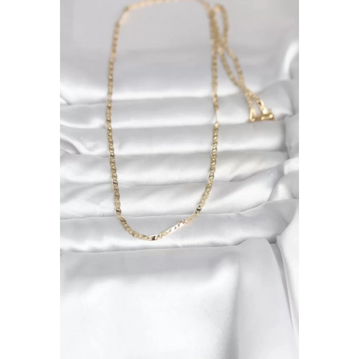 CM 14K Gold Renk Yassı Zincir Model 60 cm Kadın Kolye - TJ-BKO10984