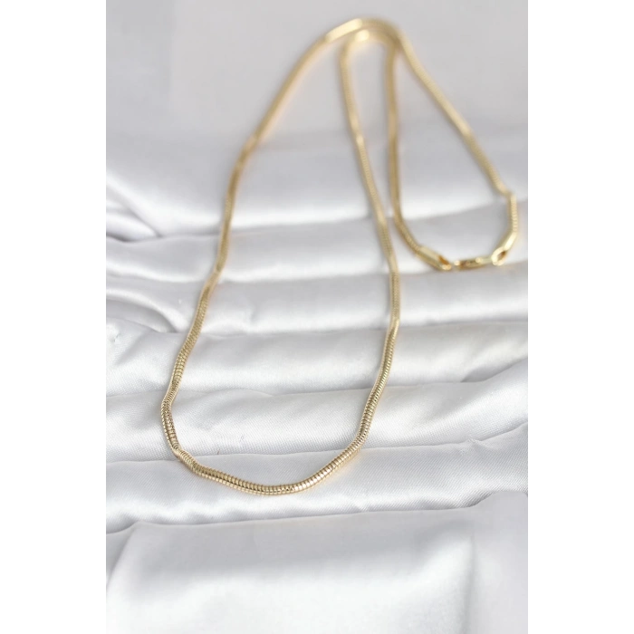 CM 14K Gold Renk Yılan Zincir Model 60 cm Kadın Kolye 5886