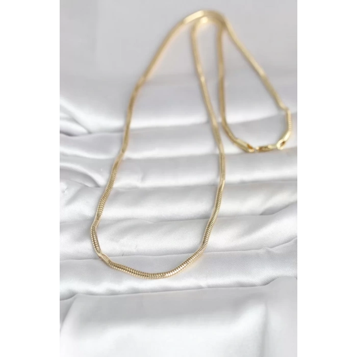 CM 14K Gold Renk Yılan Zincir Model 60 cm Kadın Kolye - TJ-BKO10995