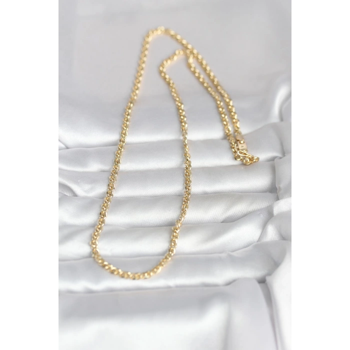 CM 14K Gold Renk Zincir Model 60 cm Kadın Kolye 5886