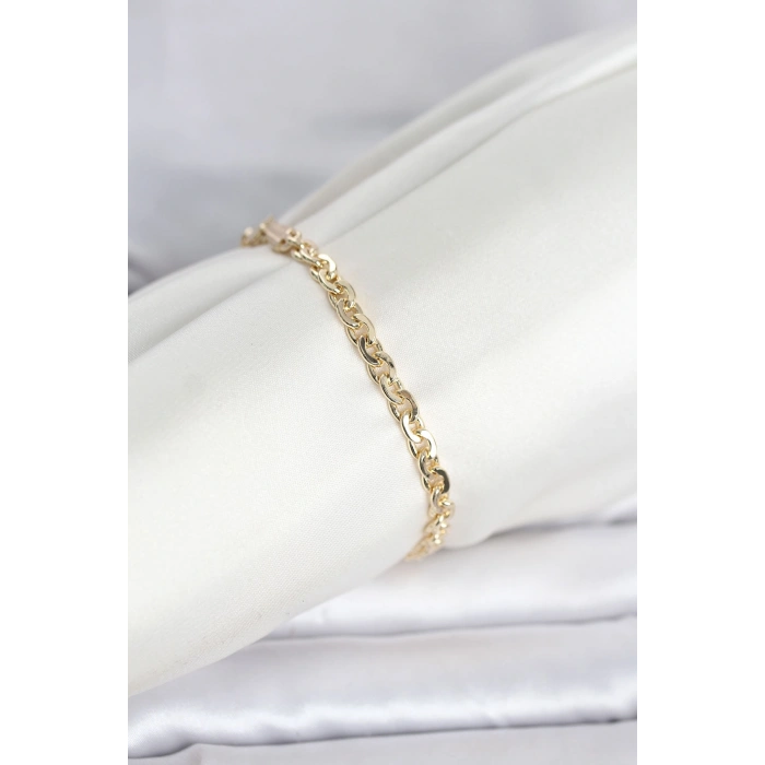 CM 14K Gold Renk Zincir Model Kadın Bileklik 5886