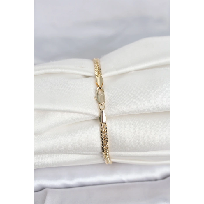 CM 14K Gold Renk Zincir Model Kadın Bileklik 5886