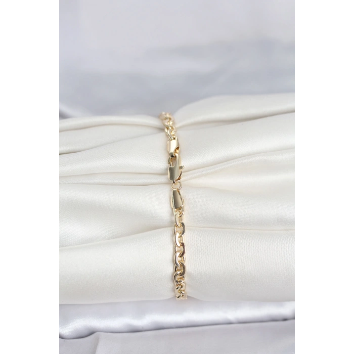 CM 14K Gold Renk Zincir Model Kadın Bileklik 5886