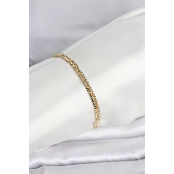 CM 14K Gold Renk Zincir Model Kadın Bileklik - TJ-BB8285