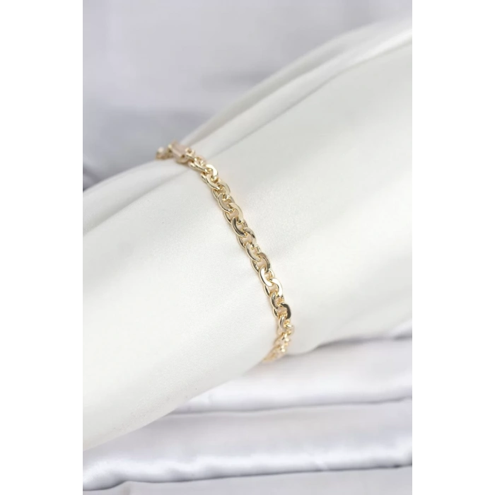 CM 14K Gold Renk Zincir Model Kadın Bileklik - TJ-BB8289
