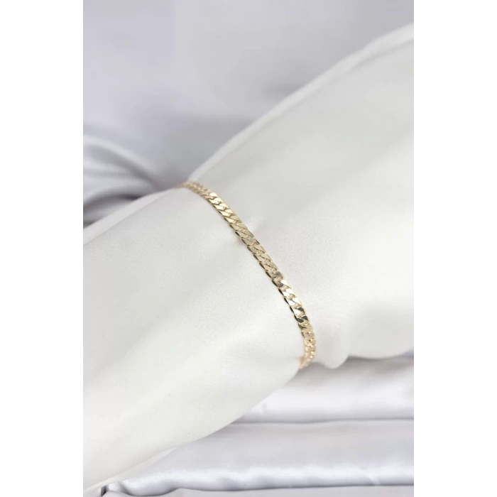 CM 14K Gold Renk Zincirli Model Kadın Bileklik - TJ-BB8294