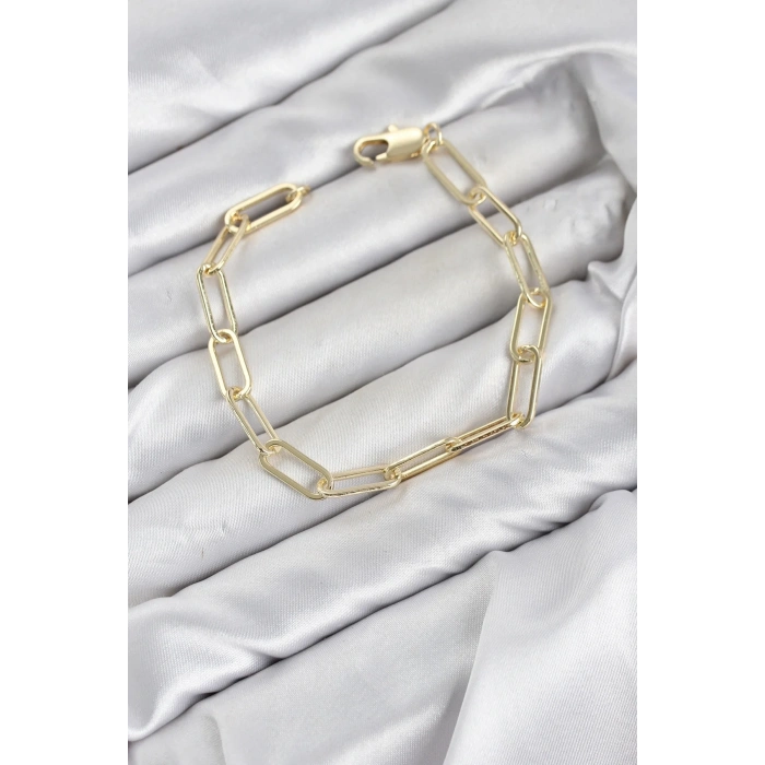 CM Ataş Zincir Model Gold Renk Pirinç Kadın Bileklik