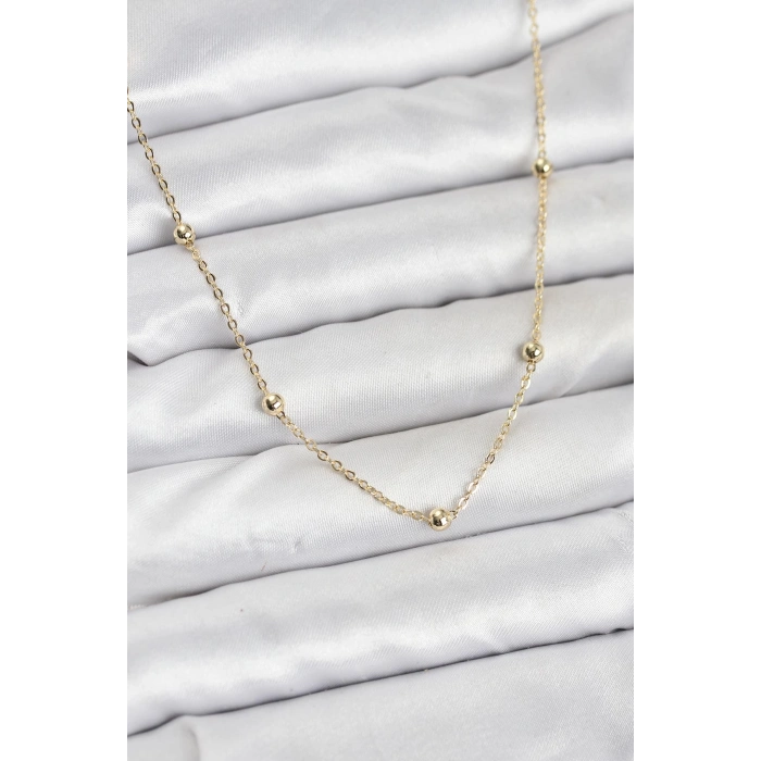 CM Gold Renk Top Zincirli Kadın Kolye 5886