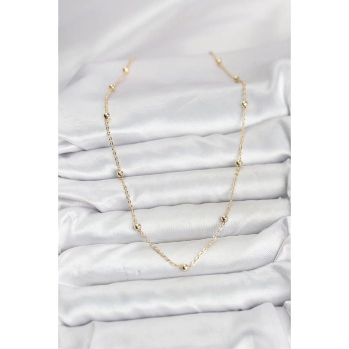 CM Gold Renk Top Zincirli Kadın Kolye 5886