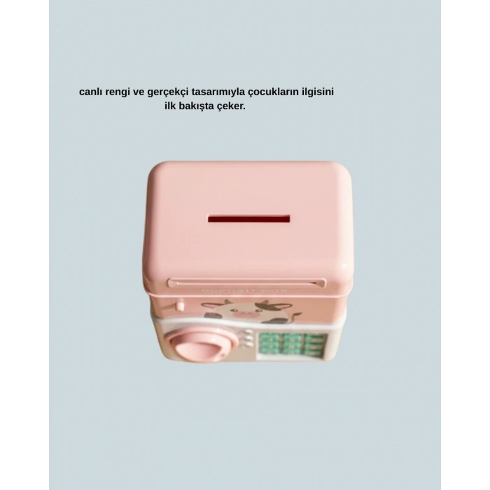 Çocuklar İçin Pembe ATM Görünümlü Elektronik Kumbara