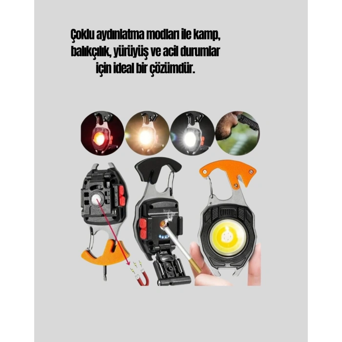 Çok Modlu LED Işıklı Pratik Anahtarlık