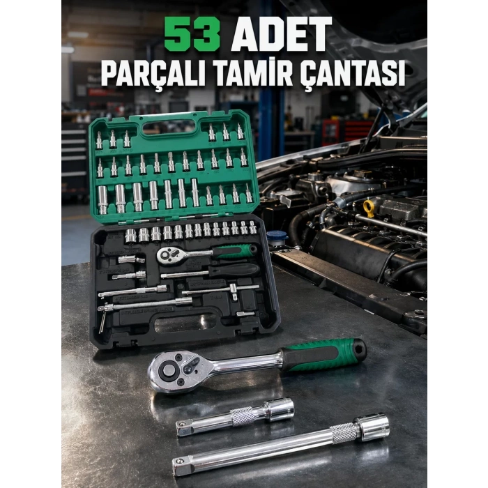 Çok Uçlu ve Farklı Ölçülü 53 Parça Alet Seti