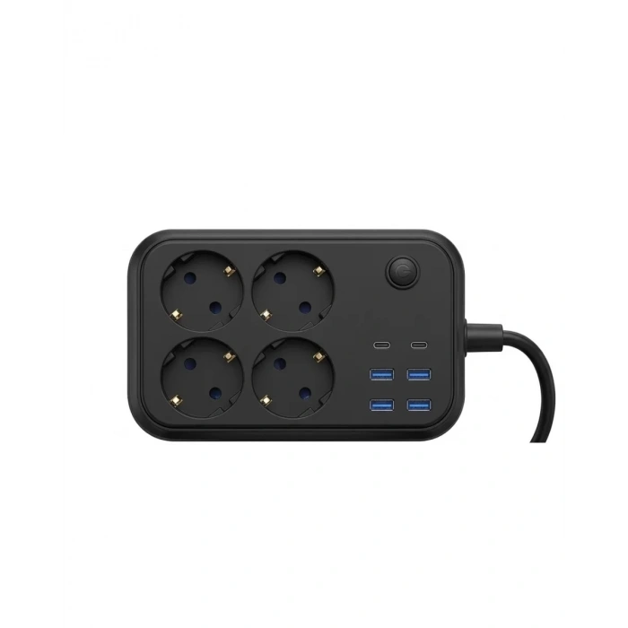 Çoklu Priz ve USB Şarj Ünitesi 4 Soket 2 Type C Güvenli Enerji Yönetimi