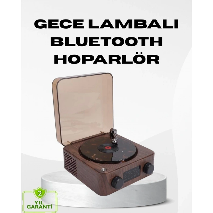 Dekoratif Gece Işığı Bluetooth Hoparlör Dijital Saat Çok Yönlü Sesli Aydınlatma