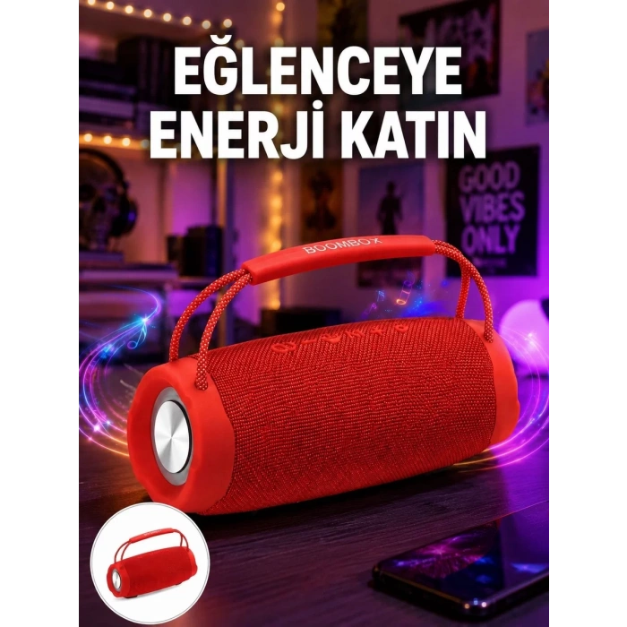 Derin Baslı Çift Hoparlörlü Taşınabilir Kablosuz Hoparlör Yeni Nesil