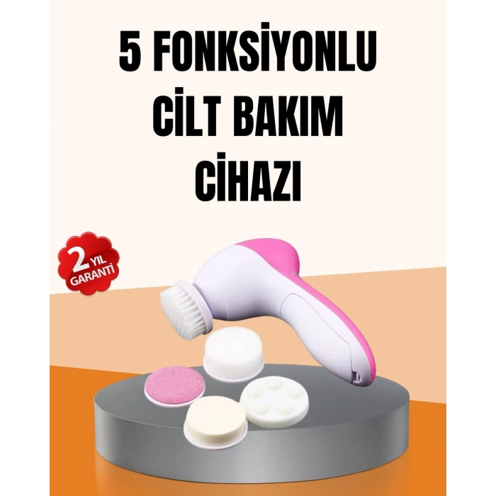 Derin Temizleme ve Masaj İçin 5 Başlıklı Yüz Cilt Bakım Aleti
