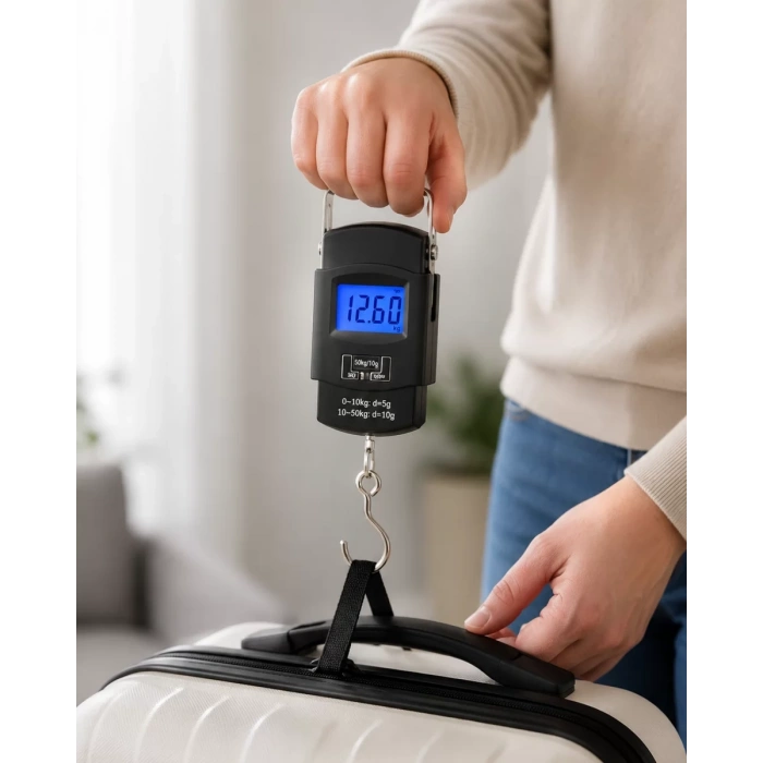 Dijital El Kantarı 50 Kg Hassas LCD Ekranlı Bagaj Tartısı