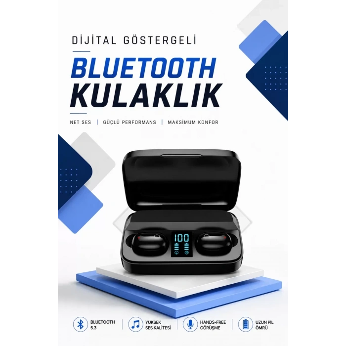 Dijital Göstergeli Bluetooth Kulaklık Kablosuz TWS Stereo Bluetooth 5.0