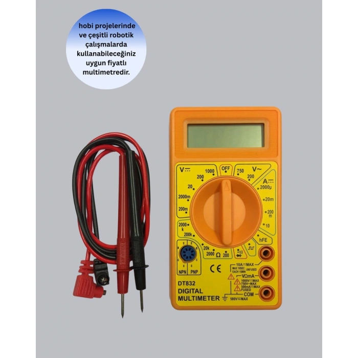 Dijital Multimetre Ölçü Aleti AC DC Ölçüm ve LCD Ekranlı
