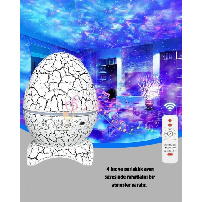 Dinozor Yumurta Gece Lambası Projektör – 14 Renk Seçeneği