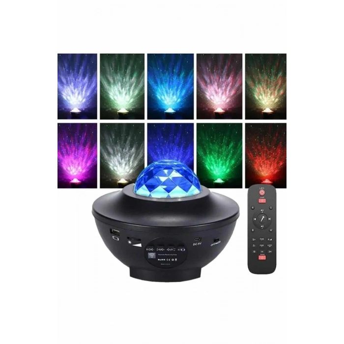Dönen Işıklı Disko Topu Projektör Müzik Çalarlı Disco Speaker