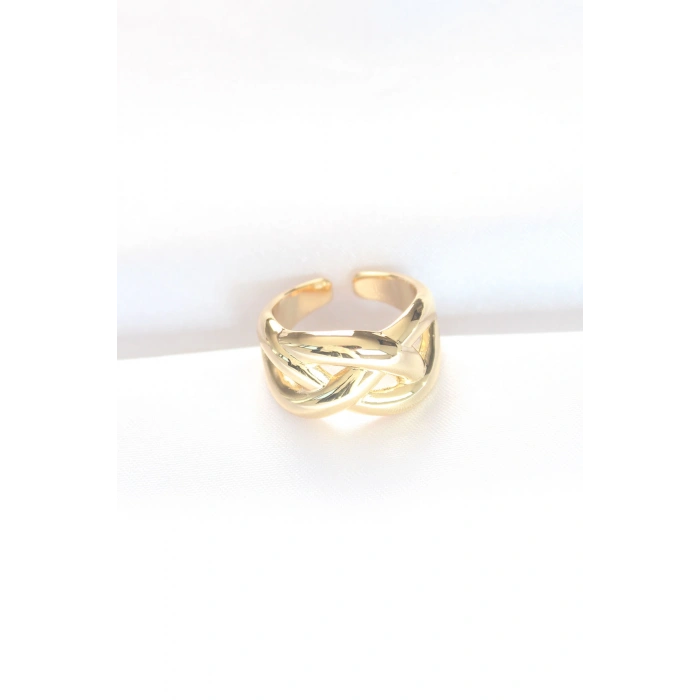 Düğüm Model Gold Renk Ayarlanabilir Yüzük 5886