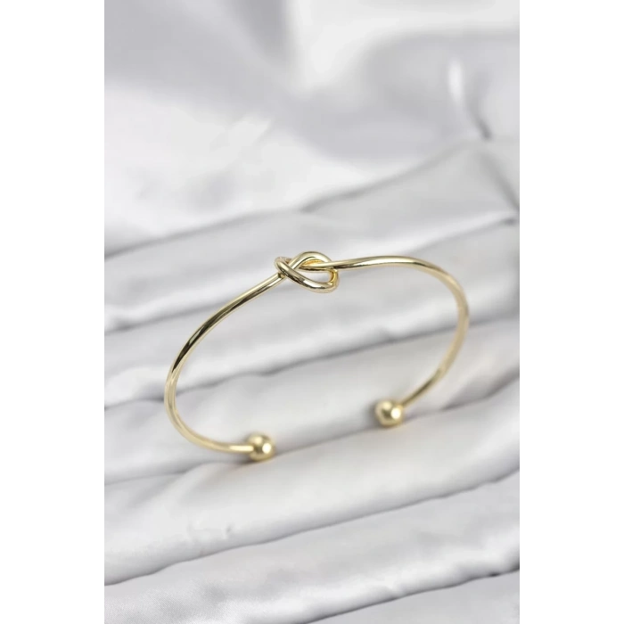 Düğüm Model Pirinç Gold Renk Kadın Bileklik - TJ-BB8231