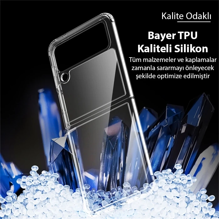 Dux Ducis Crystal Clin Series Samsung Galaxy Z Flip3 5G Shockproof Şeffaf Silikon Kılıf-(5775)
