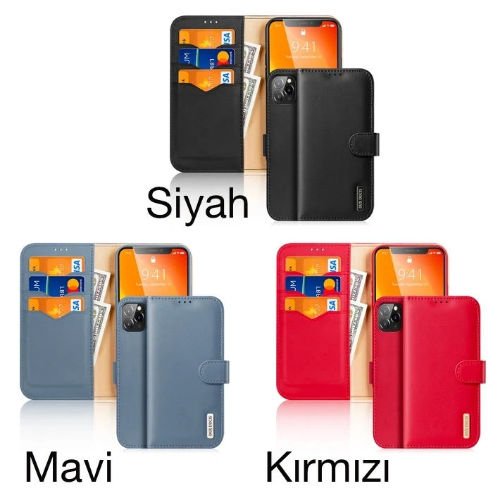 Dux Ducis iPhone 11 Pro 5.8inç Kılıf Mıknatıslı Cüzdanlı Deri Kılıf Hivo Series-(5775)