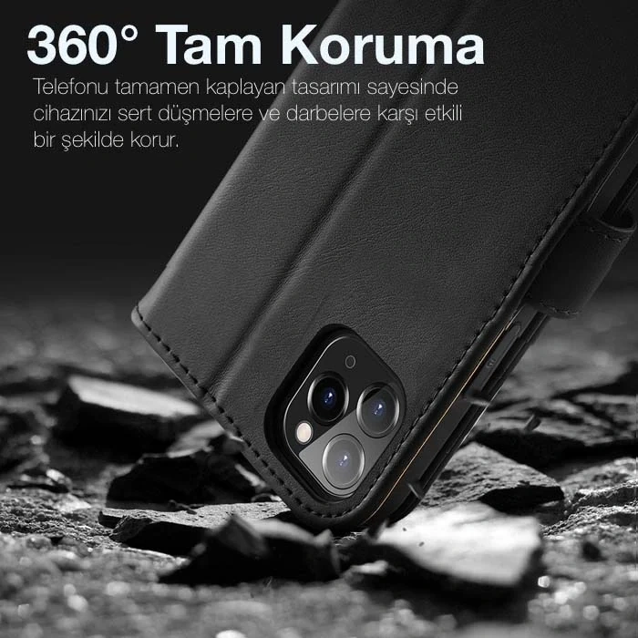 Dux Ducis iPhone 11 Pro 5.8inç Kılıf Mıknatıslı Cüzdanlı Deri Kılıf Hivo Series-(5775)