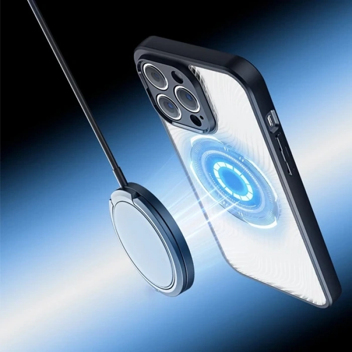 Dux Ducis iPhone 13 Pro Aimo Series MagSafe Premium Buzlu Sert PC-TPU Kılıf-(5775)