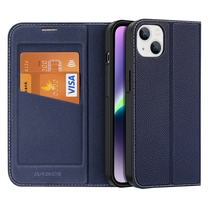 Dux Ducis iPhone 14 Plus 6.7 Kılıf Skin X PU Deri Manyetik Kapaklı Kılıf Magnetic Folio Case-(5775)