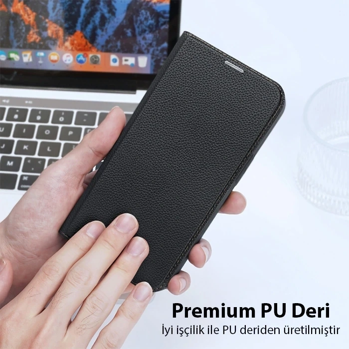 Dux Ducis iPhone 14 Plus 6.7 Kılıf Skin X PU Deri Manyetik Kapaklı Kılıf Magnetic Folio Case-(5775)