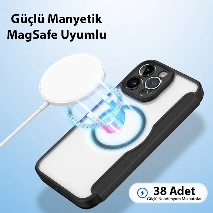 Dux Ducis iPhone 14 Pro 6.1 Kılıf Skin X Pro Series MagSafe Kapaklı Kılıf Folio Case-(5775)
