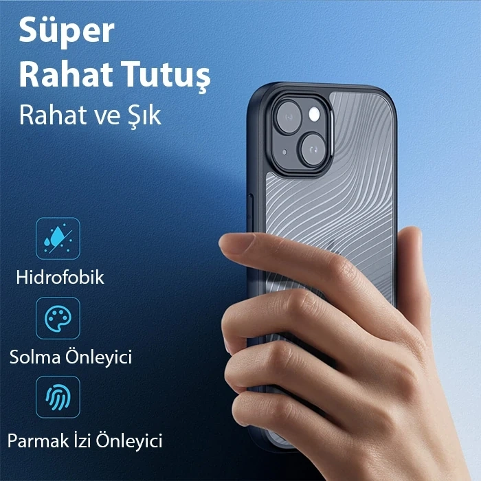 Dux Ducis iPhone 15 Aimo Series Premium Buzlu Sert PC-TPU Kılıf-(5775)