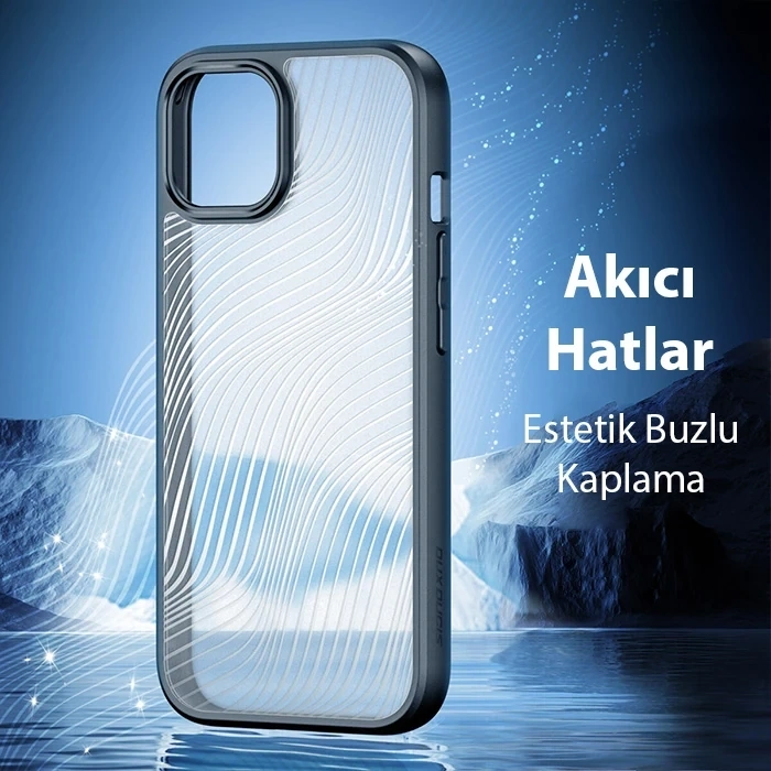 Dux Ducis iPhone 15 Plus Aimo Series Premium Buzlu Sert PC-TPU Kılıf-(5775)