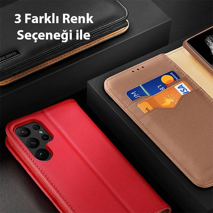 Dux Ducis SM Galaxy S23 Plus Kılıf Mıknatıslı Cüzdanlı Deri Kılıf Hivo Series-(5775)