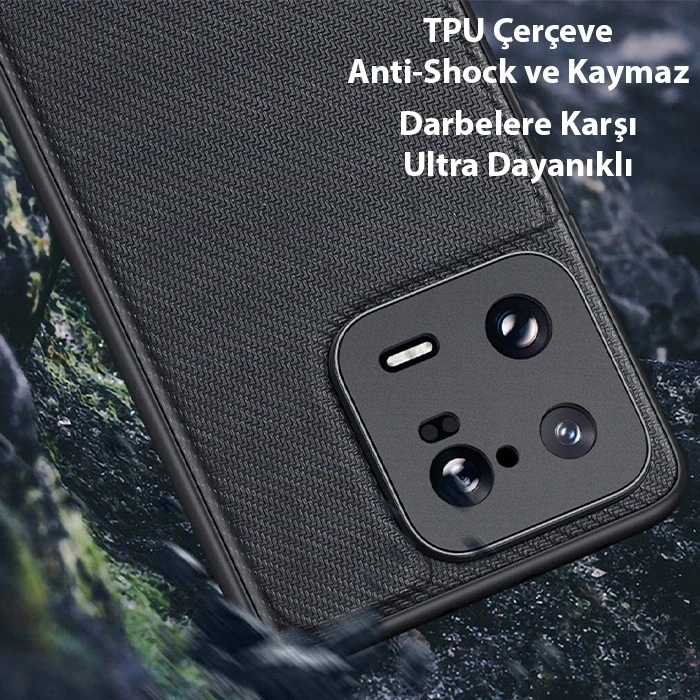 Dux Ducis Xiaomi 13 Pro Fino Serisi Premium Dokuma Silikon Kılıf-(5775)