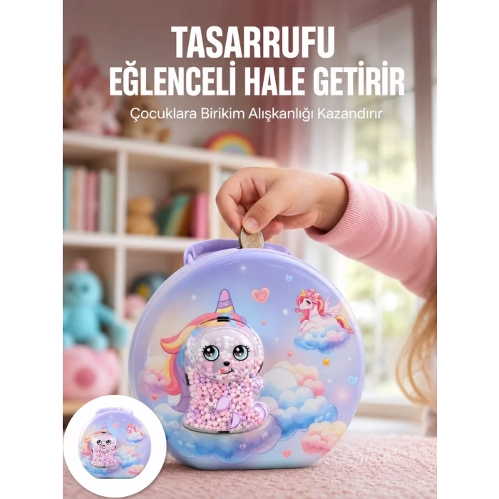 Eğitici Şifreli Çocuk Para Kasası Dayanıklı Metal