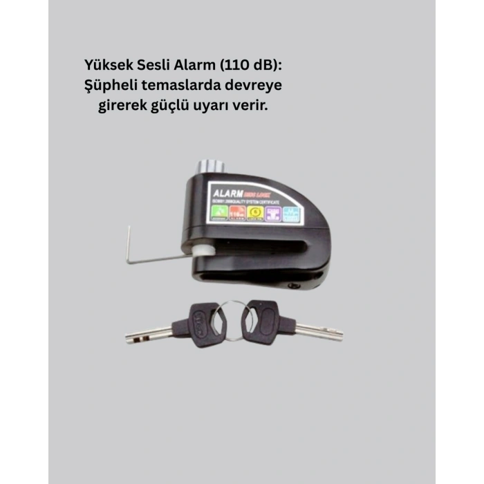 Ekonomik Alarm Disk Kilidi Motosiklet Scooter Bisiklet Güvenlik