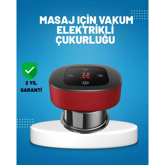 Elektrikli Vakumlu Çukurluk Masaj Aleti Isıtmalı ve Kırmızı Işıklı Terapi Seti